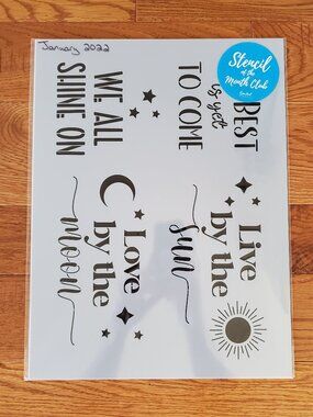 January 2022 Stencil of the Month Stencil Set w/ Add- On | Quotes | BRAND NEW